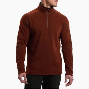 Kuhl Revel 1/4 Zip Sweater Fleece Lava Brown Large Mens